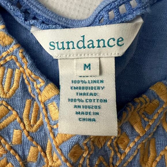 Sundance Linen Embroidered Tank Top Women Size Medium - Picture 7 of 8